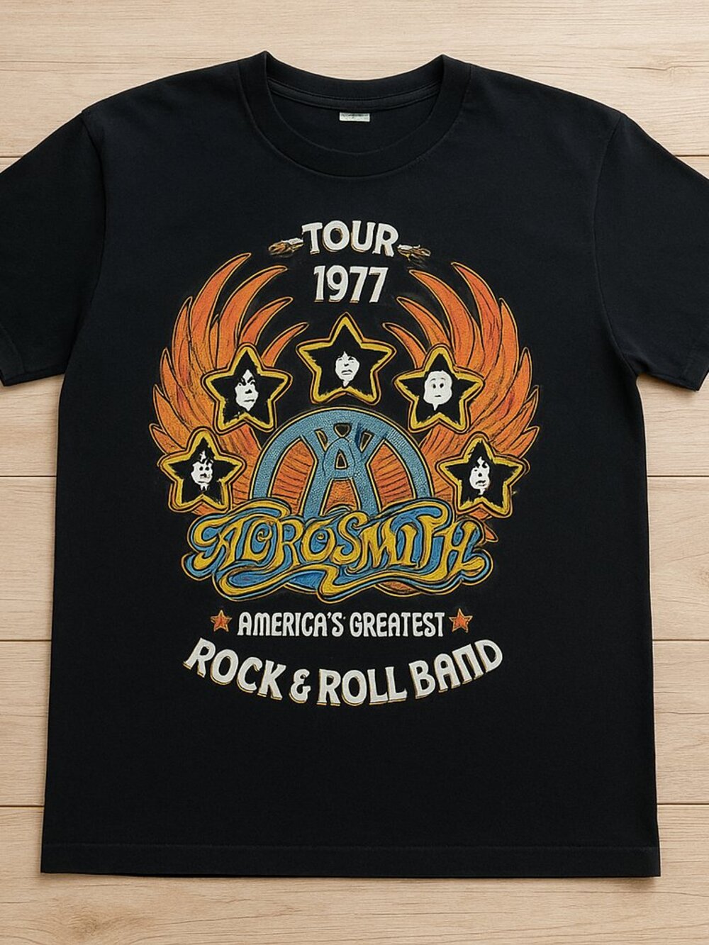 Aerosmith 1977 Tour Graphic T-Shirt | Vintage Rock & Roll Band Tee